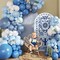 Dusty Blue Balloon Arch Kit,145pcs Denim Light Blue and White Balloons Garland Kits forBaby Shower Gender Reveal Party Decorations